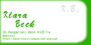 klara beck business card